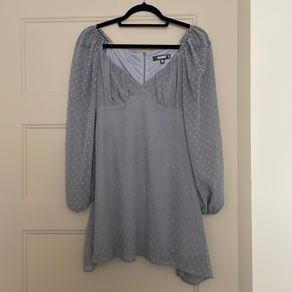 Missguided Polka Dot Grey Dress